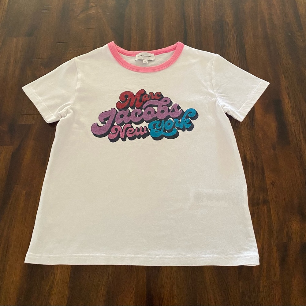 Marc Jacobs Glitters Graphic MJ NY Short Sleeve Girls Tee